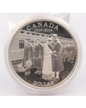 2014 Canada $1 proof silver dollar WWI Declaration 100th anniversary 