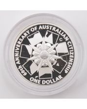 2009 Australia $1 Royal Mint 999 Silver Coin - 60 Years of Australian Citizenship 