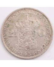 1933 Netherlands 2 1/2 Gulden silver coin a/EF