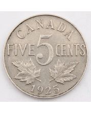 1925 Canada 5 Cents very Key date nice VF+