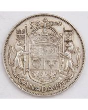 1950 no-design in 0 with die-break through 0 Canada 50 cents FINE