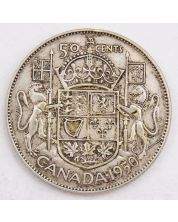 1950 no-design in 0 with rim to rim die-break through 0 Canada 50 cents a/VF