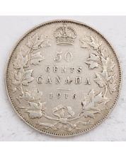 1916 Canada 50 cents F/VF