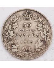 1916 Canada 50 cents F