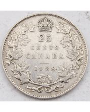 1928 Canada 25 cents F/VF