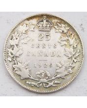 1929 Canada 25 cents F/VF