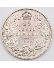 1934 Canada 25 cents EF+