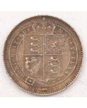 1887 Great Britain Shilling Victoria Jubilee Head Shield in Garter EF