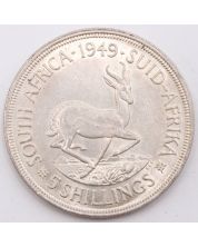 1949 South Africa 5 Shillings Springbok large silver coin nice Uncirculated