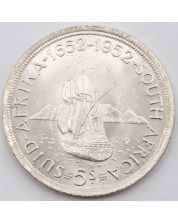 1952 South Africa 5 Shillings Capetown large silver coin Choice UNC