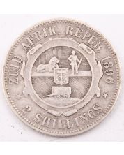 1896 South Africa 2 Shillings silver coin circulated