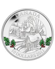 2011 Canada $10 Fine Silver Coin - Winter Town Low Mintage