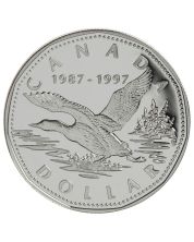 1997 Canada $1 RCM 10th Anniversary of the Loonie Sterling silver coin