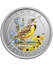 2014 Canada 25-cent Coloured Coin - Eastern Meadowlark Birds of Canada 