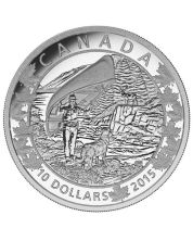 2015 $10 Canoe Across Canada - Wondrous West fine silver coin  