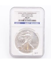 2011 Silver Eagle 1$ NGC MS 69 Early Releases 25th Anniversary 