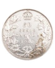 1936 Canada 50 cents a/EF reverse scratch