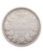 1858 Canada 20 cents VF+ 