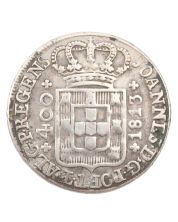 1813 Portugal 400 Reis silver coin 14.56 grams VF+