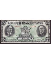 1927 Royal Bank of Canada $5 note Wilson Holt 2161957 VF/EF