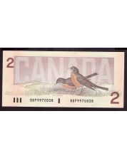 1986 Canada $2 banknote Thiessen Crow BBP9970038 BC55bSB UNC+