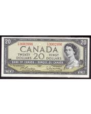 1954 Canada $20 banknote BC-41b F/W3002996 Choice AU