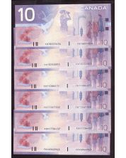 6x 2000 Canada $10 notes Knight Theissen 4xFDT 2xFDV Choice UNC