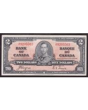 1937 Canada $2 banknote Coyne Towers A/R9205563 EF+