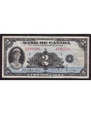 1935 Canada $2 banknote A1953791 Osborne Towers nice VF+