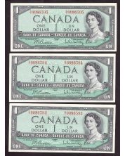1954 Canada $1 replacement note Bouey Rasminsky *C/F0861765 nice AU