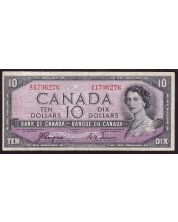 1954 Canada $10 Devils Face note Coyne Towers BC32a A/D1796276 F+