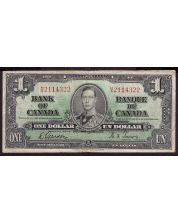 1937 Canada $1 banknote Gordon H/A2114322 Narrow Panel BC-21b FINE