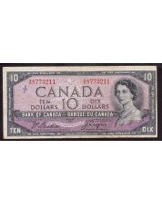 1954 Canada $10 Devils Face note Beattie Coyne BC32b I/D8773211 VF small ink