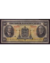 1935 Royal Bank of Canada $10 957590 waxy surface and missing most of reverse