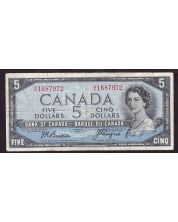1954 Canada $5 devils Face note Beattie Coyne BC31b H/C1687972 a/VF