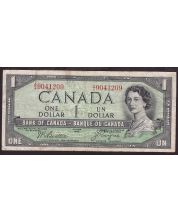 1954 Canada $1 Devils Face note BC29b Beattie Coyne O/A9041209 a/VF