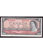 1954 Canada $2 banknote Beattie Rasminsky W/R2414909 Uncirculated