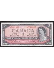 1954 Canada $2 banknote Beattie Rasminsky M/R7081335 Choice UNC