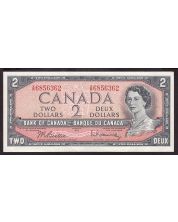 1954 Canada $2 banknote Beattie Rasminsky X/R6856362 Choice UNC