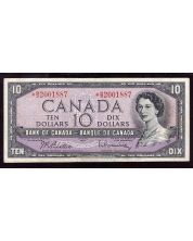 1954 Canada $10 replacement banknote Beattie Rasminsky *B/D 2001887 VF