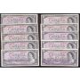 10x 1954 Canada $10 banknotes BC-40a & BC-40b 