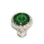 Burmese Jade & Diamond 18K White Gold Pendant