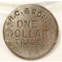 BC fur trade ONE DOLLAR R C Cunningham & Son SKEENA BC thick planchet