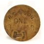 BC fur trade ONE DOLLAR token R C Cunningham & Son with H counterstamp 