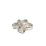 18 Karat White Gold 1.71 Carat Diamond Ribbon Style Earrings
