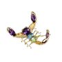 14 Karat Yellow Gold Scorpian Pendant With Amethysts Blue Topaz Olivine Citrines