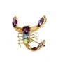 14 Karat Yellow Gold Scorpian Pendant With Amethysts Blue Topaz Olivine Citrines