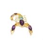 14 Karat Yellow Gold Scorpian Pendant With Amethysts Blue Topaz Olivine Citrines