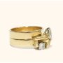 CAVELTI 18K yellow gold Free Form ring with .45ct VS1 diamonds vintage 