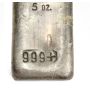  JM Johnson Matthey 5 oz poured silver bar 999+ 